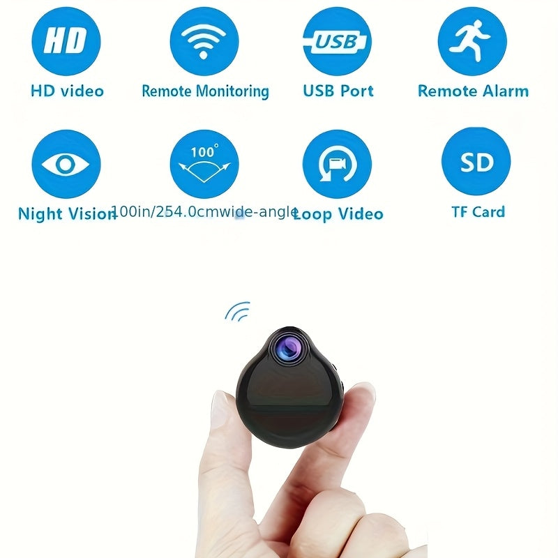 WiFi Mini Body Camera Wearable Micro Cam Motion Detection Video Voice Recording Home Security Nanny Cam – Built-in Battery Wireless Remote Monitoring via Smartphone
