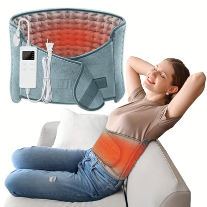 Electric Heating Belt for Back Pain Relief 12x24 Inch – 6 Heat Levels 104-149°F, 6-Hour Auto Shutoff, 4 Timers, Adjustable 24-45 Inch Waist, Washable Heated Waist Pad for Men and Women