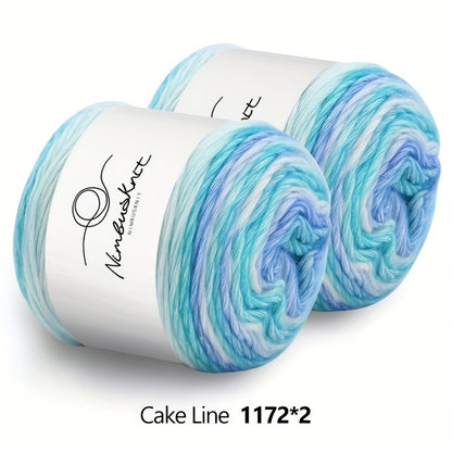 Colorful Yarn Thread & Weaving Accessories Kit 2/4pcs Cotton Acrylic Wool Blend with C-Type Buckle Weaving Needle Bow Twist Needle DIY Knitting Crochet Sweater Scarf Beginner Craft Set