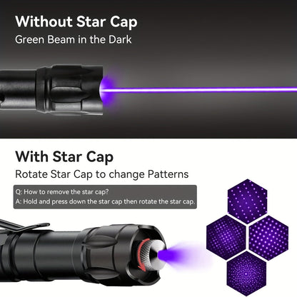 High Power Laser Pointer with Battery and Charger Set Red Green Purple Tactical Laser Flashlight for Indoor Presentations Outdoor Camping Hiking Stargazing Long Range Beam