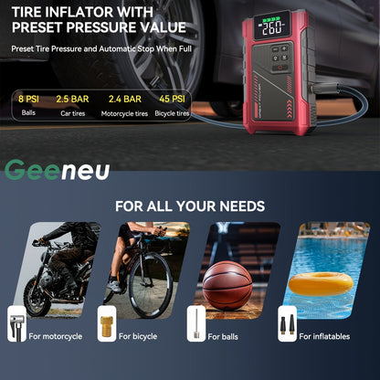 8000A Portable Jump Starter with Air Compressor – 12V Battery Booster for 8.0L Gas & 6.5L Diesel, USB Ports, LED Flashlight, Jump Box for Cars, Trucks & SUVs