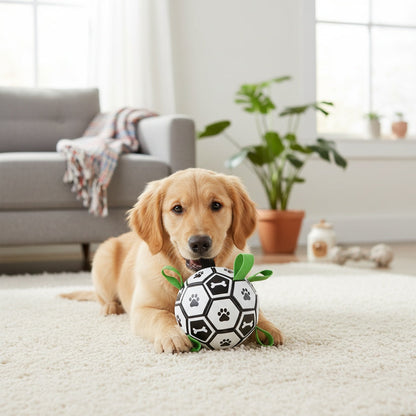 Soccer Ball Dog Toy with Straps – Durable Tug of War & Water Play Toy for Small & Medium Dogs, Includes Charging Cylinder, Perfect Christmas & Birthday Gift for Puppies