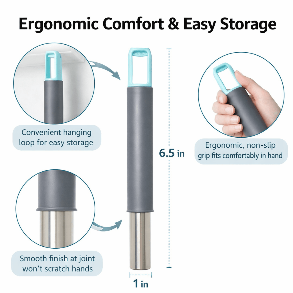 360° Spin Mop and Bucket Set with Wringer – Microfiber Mop Refills, Stainless Steel Extended Handle, Separate Compartment, Floor Cleaning System