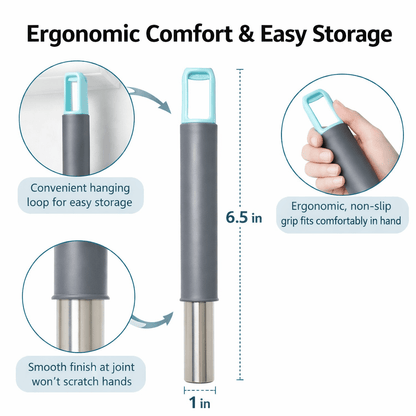 360° Spin Mop and Bucket Set with Wringer – Microfiber Mop Refills, Stainless Steel Extended Handle, Separate Compartment, Floor Cleaning System