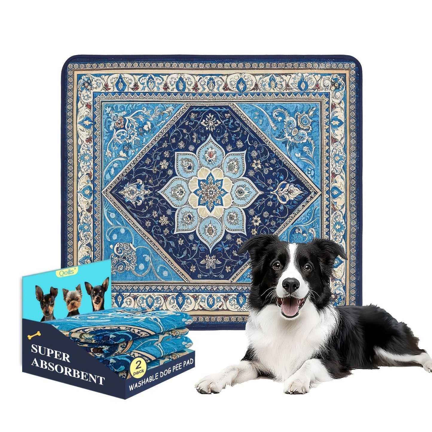 Washable Dog Pee Pads Reusable Puppy Training Pads Super Absorbent Heavy Duty Leakproof Non-Slip Pet Pads for Floor Crate Couch Whelping Multiple Sizes & Patterns Machine Washable