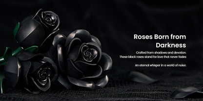 Gothic Black Rose 3D Building Brick Set 152 Pieces Artificial Flower Bouquet Display Model Kit Three Black Roses Unique Gift for Adults Teens Valentine Birthday Halloween Christmas
