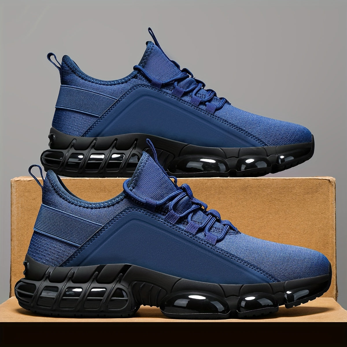 Men's Lightweight Breathable Running Shoes, Low-Top Road Training Sneakers with Rubber Sole & Lace-Up Closure, All-Season Comfort Athletic Footwear for Gym, Training & Casual Wear - White, Black, Blue, Khaki