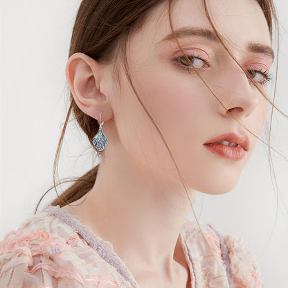 925 Sterling Silver Abalone Shell Dangle Earrings – Hypoallergenic Boho Drop Earrings for Women, Openwork Vintage Design, Iridescent Shell Inlay, Gift for Mother's Day & Valentine's Day