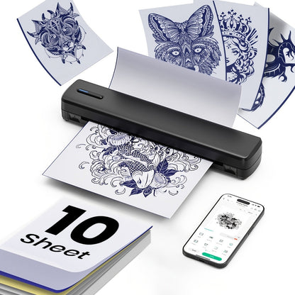 Portable Inkless Thermal Printer Wireless – D810B A4 & US Letter 8.5x11 Mobile Printer, 200 Sheets Per Charge, Compatible with iPhone Android & Laptop, for Home Office School Travel, Includes 20 Sheets