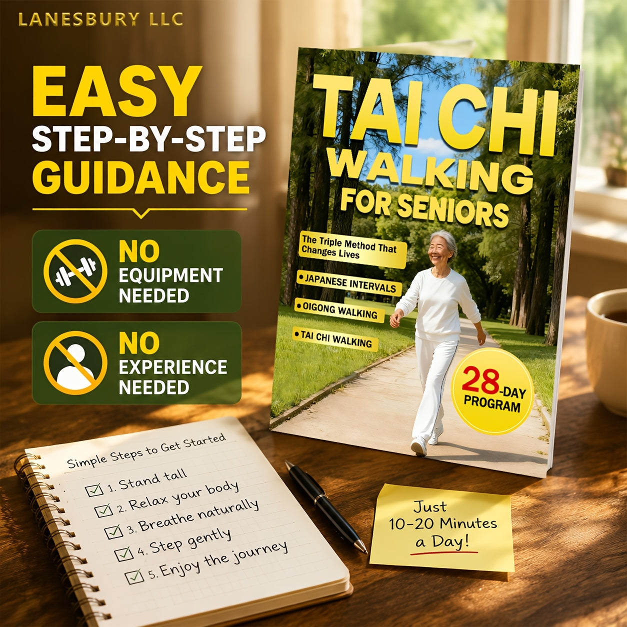 Tai Chi Walking for Seniors - Effortless Weight Loss & Gentle Care with the 28-Day Triple Method, Japanese Intervals & Qigong Walking, Low-Impact Fitness Guide for Older Adults