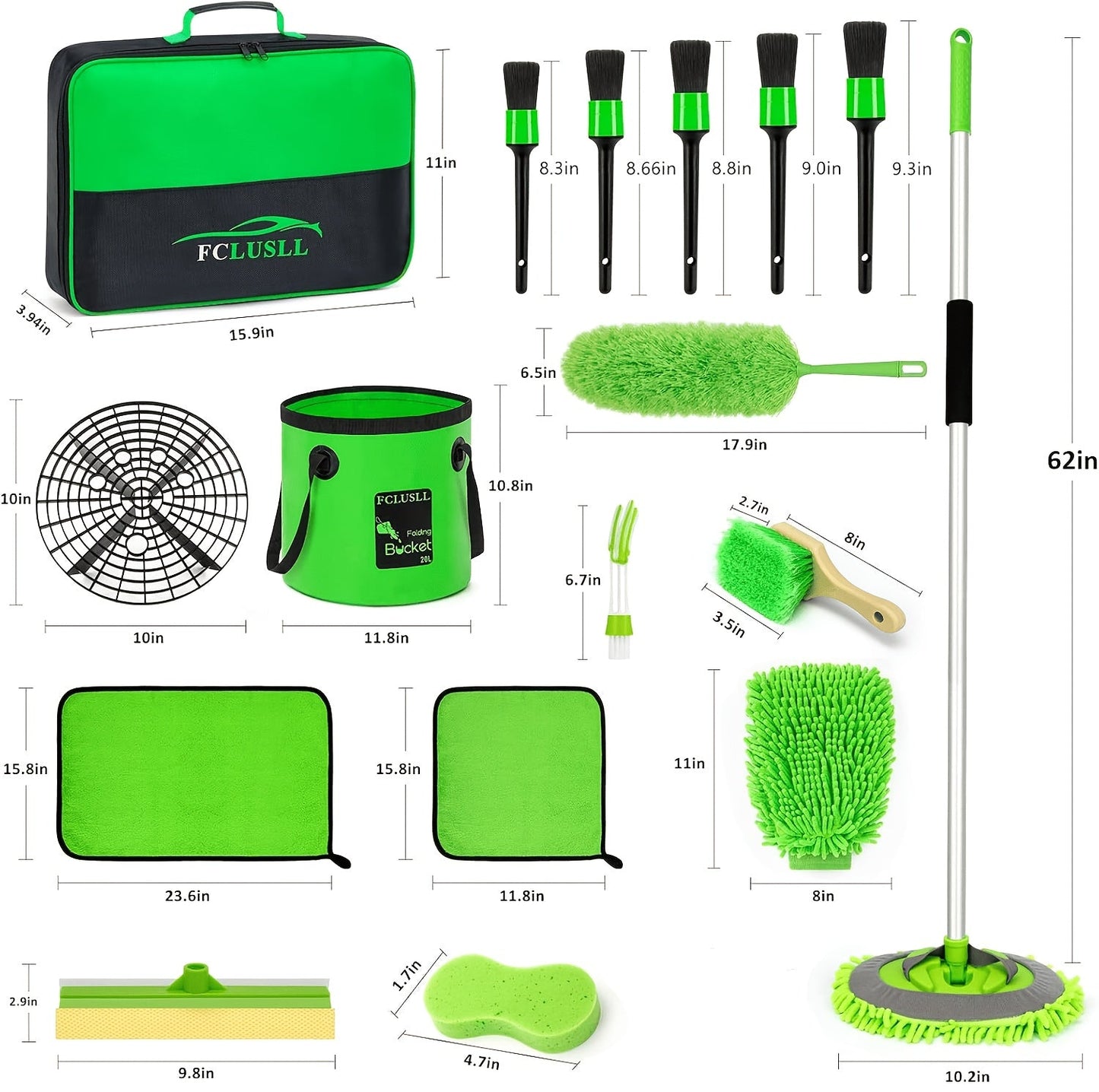 Car Cleaning Kit 17-35 Piece – Portable Vacuum Cleaner, Windshield Cleaning Tool, Drill Brush Set & Interior Brush Set for Full Car Detailing, Holiday Gift for Family & Friends