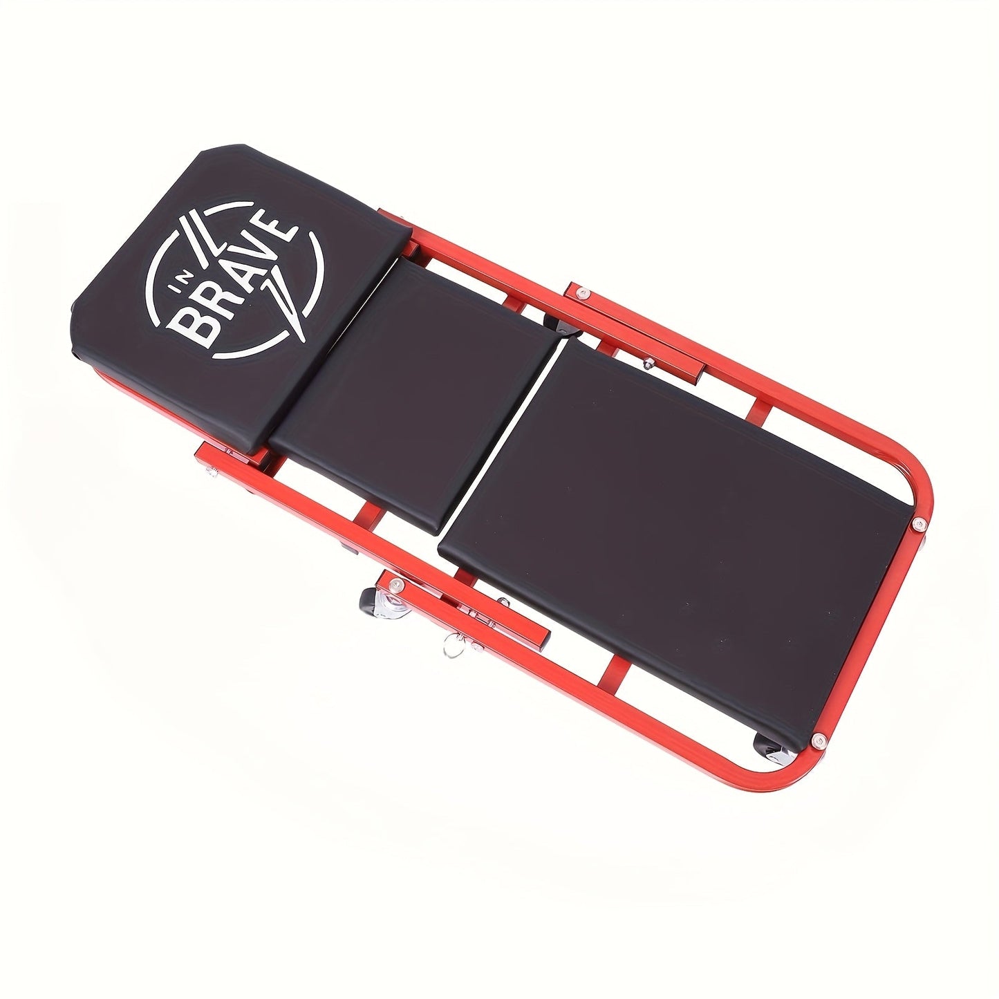 36 Inch Heavy Duty 3-in-1 Folding Mechanic Creeper with Adjustable Z-Seat - 6 Lockable Swivel Casters, 350-650 Lb Capacity, Vinyl Padded Seat & Headrest, Professional Automotive Repair Crawler