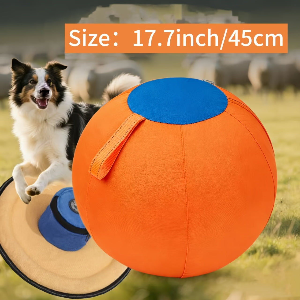 Large Inflatable Dog Ball Toy – Interactive Herding Training Ball for Dogs, Anti-Boredom Exercise Toy for Bulldogs, Golden Retrievers & Australian Shepherds, No Battery Required