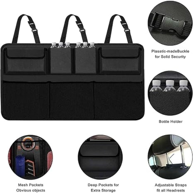 Car Trunk Organizer with 8 Pockets – Large Capacity Waterproof Backseat Hanging Storage Bag for SUV, Truck & MPV, Car Interior Organizer for Men & Women