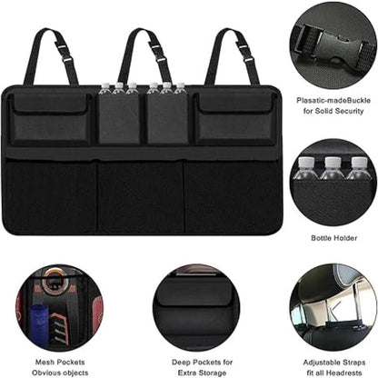 Car Trunk Organizer with 8 Pockets – Large Capacity Waterproof Backseat Hanging Storage Bag for SUV, Truck & MPV, Car Interior Organizer for Men & Women