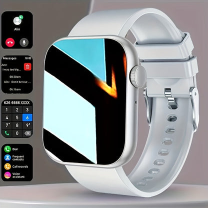 Smartwatch 2.01 Inch Touchscreen with HD Bluetooth Calling, Dual Strap, 100+ Sport Modes, Step & Calorie Tracker, Music & Notifications, Compatible with Android & iPhone - Unisex Fitness Smart Watch