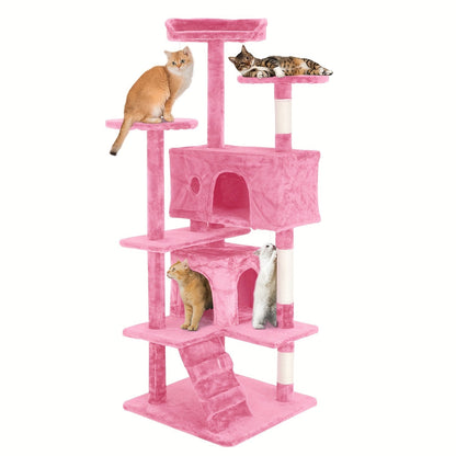 Multi-Level Cat Tree Tower with Scratching Post – Indoor Kitten Activity Center Playhouse, Easy to Assemble, Available in 22"/54"/60"/70" Heights & 7 Colors, Perfect Cat Gift