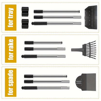 Stainless Steel Dog Pooper Scooper Set with Adjustable Long Handle – Rust-Proof Tray & Rake Pet Waste Removal Tool, No Bending, Easy to Clean, Ideal for All Dog Breeds, Outdoor Yard & Grass Use