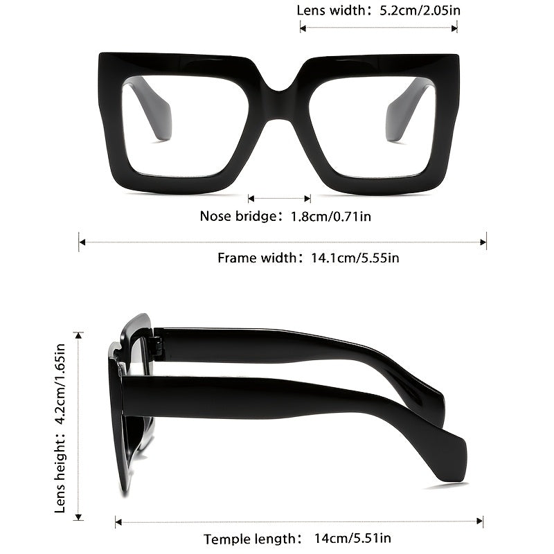 Vintage Square Full Rim Clear Lens Glasses Set 3pcs 4pcs Polycarbonate Fashion Eyewear for Women Men - Retro Office Everyday Blue Light Blocking Style Frames