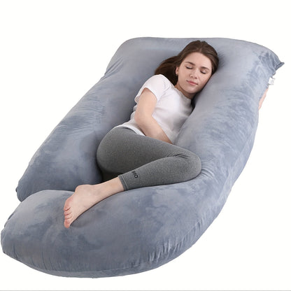 J-Shaped Maternity Pillow Full Body Pregnancy Pillow with Pillowcase – Back, Leg & Tummy Support for Comfortable Sleep, 41" & 60" Sizes, Multiple Colors & Fabrics, Great Baby Shower Gift