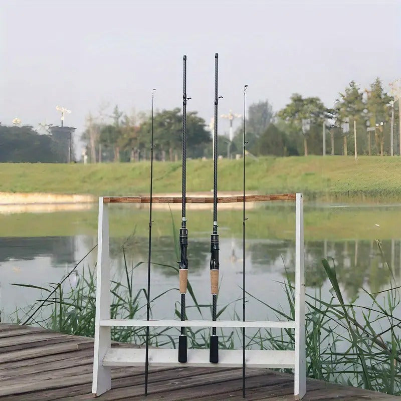Carbon Fiber Fishing Lure Rod 180cm (70.86") Wooden Handle – Lightweight M-Tuned Two-Section Casting Rod for All Waters, Freshwater & Saltwater Bass Fishing Rod for Men & Women