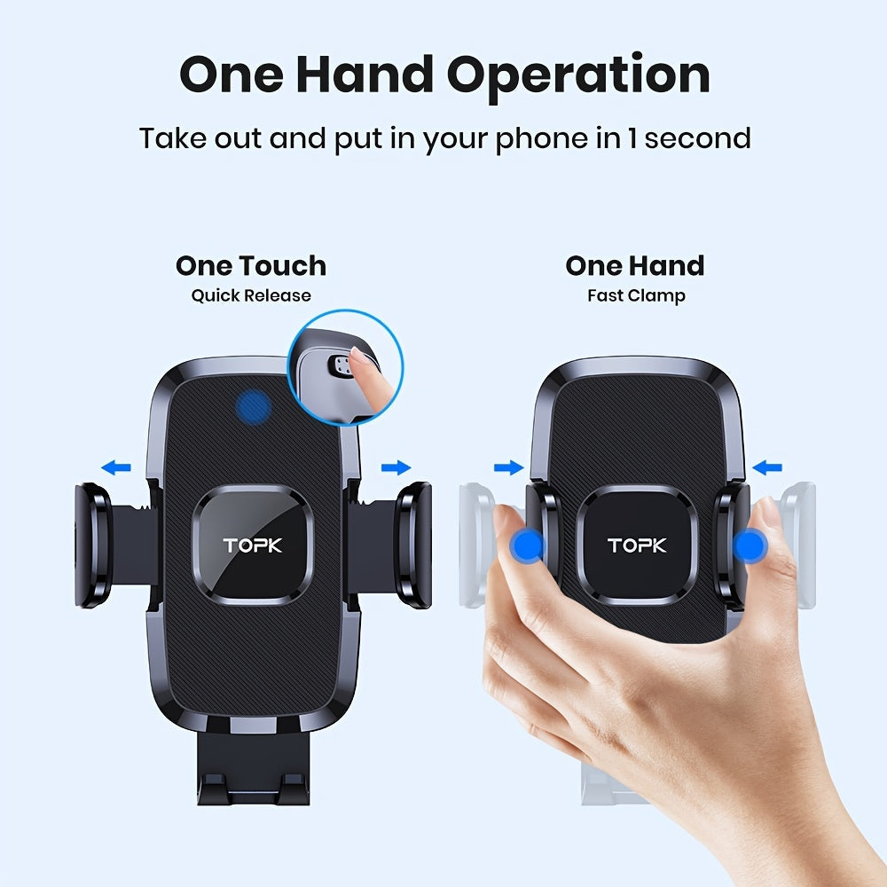 Car Air Vent Phone Mount Universal Hands-Free Holder Adjustable Clamp Cradle Compatible with All Smartphones – ABS Waterproof, Wall Mount Option, Rectangle Design for Auto Vehicle