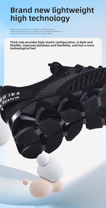 Men's Breathable Running Shoes Lightweight Fish Scale Fabric Upper Durable Outsole Low Top Lace-Up for Running Hiking Walking Casual Sports White Black US 7-13.5