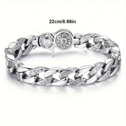 925 Sterling Silver Men's Fashion Bracelet – Classic Chain Design in 3 Sizes 7.10" 7.87" 8.66" Everyday Wear Jewelry Gift for Men Family Friends