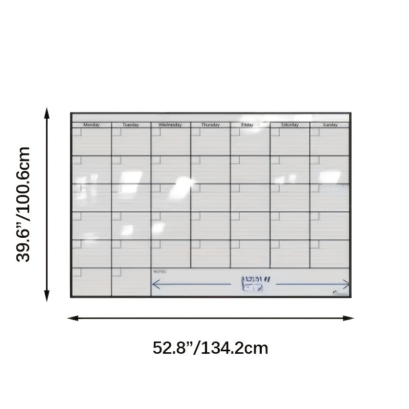 A3 Large Erasable Whiteboard Calendar – Reusable Dry Erase Monthly & Weekly Wall Planner for Office, Home & School, Includes Markers, Family Schedule, Gym & Yoga Planner