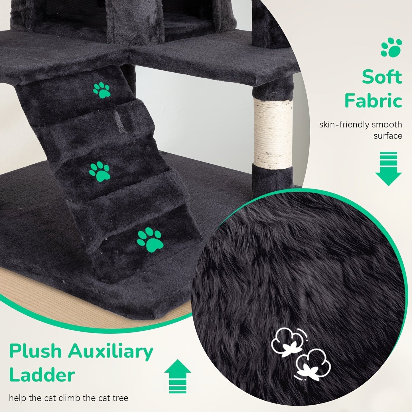 Multi-Level Cat Tree Tower with Scratching Post – Indoor Kitten Activity Center Playhouse, Easy to Assemble, Available in 22"/54"/60"/70" Heights & 7 Colors, Perfect Cat Gift