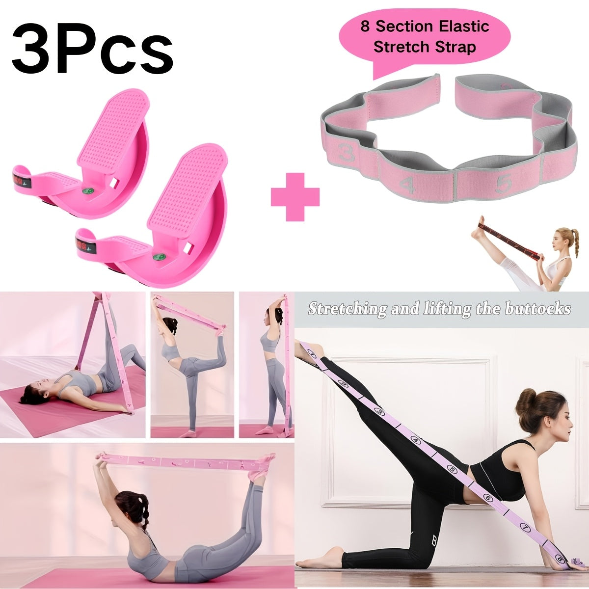 Calf Stretcher Foot Pedal for Balance Flexibility Training Muscle Massage & Yoga – Durable ABS Non-Slip Foot Rocker for Plantar Fasciitis Achilles Tendon Relief – Blue Black Pink Yellow, 1/2/3pcs