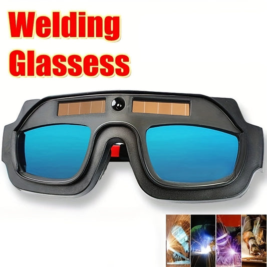 Auto-Darkening Welding Goggles True Color Lens Anti-Glare Safety Welding Glasses for TIG MIG MMA Plasma Lightweight Photochromic Welder Glasses with Flame-Retardant Frame & Elastic Headband