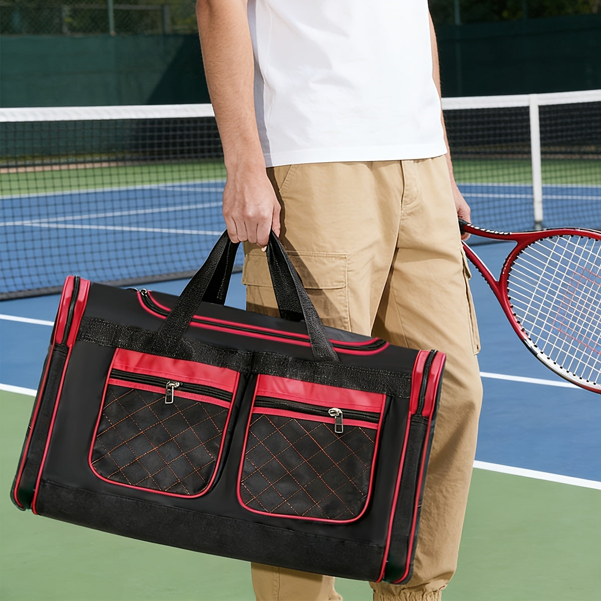 Large Capacity Travel Duffel Bag for Men & Women – Heavy-Duty Gym Bag with Multi-Pocket Design, Adjustable Shoulder Strap & Zipper Closure for Fitness, Weekend Trips, Business Travel & Outdoor Use