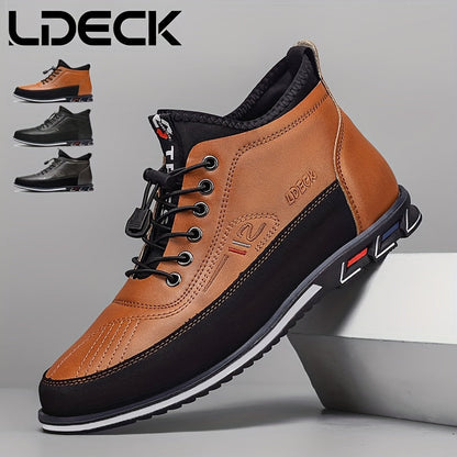 Men's High Top Business Casual Dress Shoes – Lace-Up Formal Oxford Sneakers for Office & Suit, 13 Colors, US Sizes 6.5–13.5