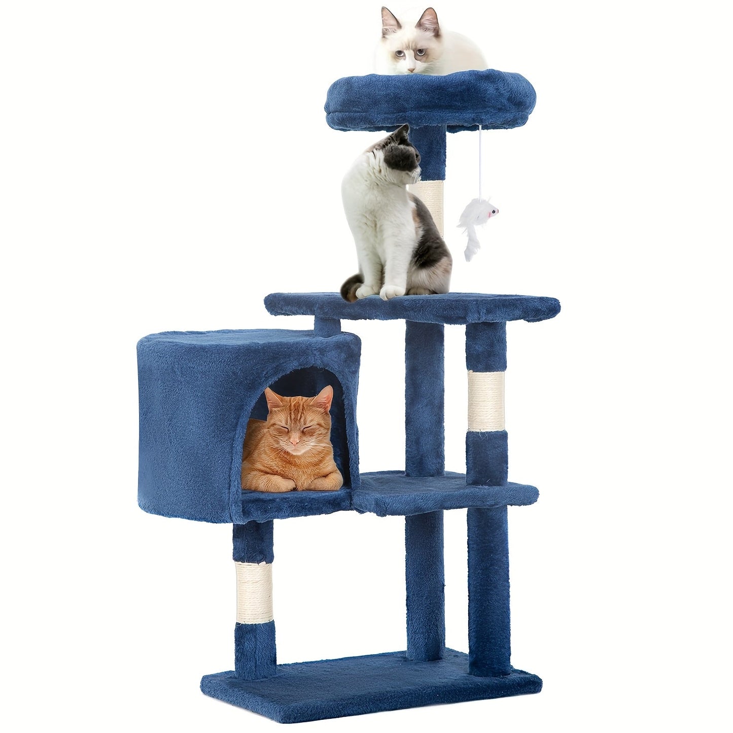 Multi-Level Cat Tree Tower with Scratching Post, Perches & Plush Apartments – Space-Saving Indoor Cat Climbing Frame & Activity Center, Heights 36–80 Inch, 6 Colors