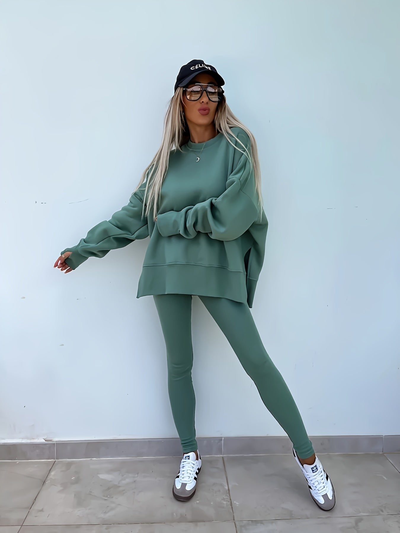 Women's Two-Piece Hoodie Set – Long Sleeve Sweatsuit with Jogger Pants, Solid Color Matching Activewear for Yoga, Running & Fitness, Available in 7 Colors & Sizes S-XL