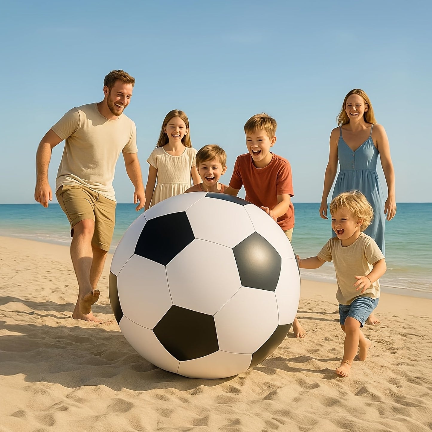 Giant Inflatable Soccer Ball 40 Inch - Extra Large Outdoor Toy for Pool Parties, Backyard Games, Beach & Playground, Reusable Party Decoration Ball for Kids & Adults