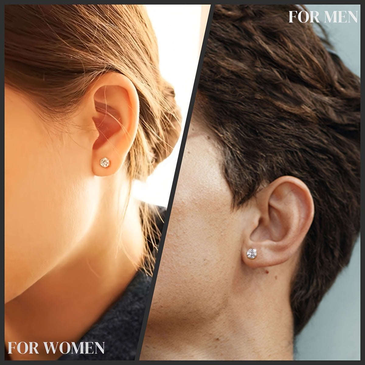 Moissanite Stud Earrings D Color VVS Brilliant Round Cut S925 Sterling Silver – 1CT to 10CT Options, Velvet Pouch & Polishing Cloth Included, Perfect Birthday, Christmas & Valentine’s Day Gift (4.25g)