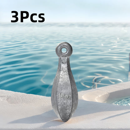 Fishing Sinkers Tackle Weights Lead Bank Sinker 1oz 2oz 3oz 4oz 5oz 6oz 8oz 10oz 12oz 16oz – Snagless Teardrop Design for Bass Catfish Saltwater Freshwater Bottom Fishing Rig, Bulk Multi-Pack