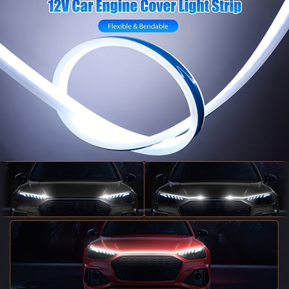 70 Inch LED Engine Bay Light Strip White High Brightness 2000-3000 Lumens Auto Welcome Mode Steering Effect 12V Hardwire for Cars SUVs - Under Hood Ambient Lighting