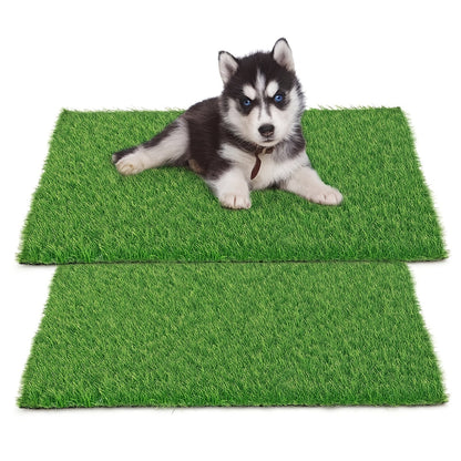 2-Pack Washable Dog Potty Training Mat Reusable Artificial Grass Pad with Odor Control for Puppies and Adult Dogs Indoor Outdoor Housebreaking and Travel Pet Waste Solution