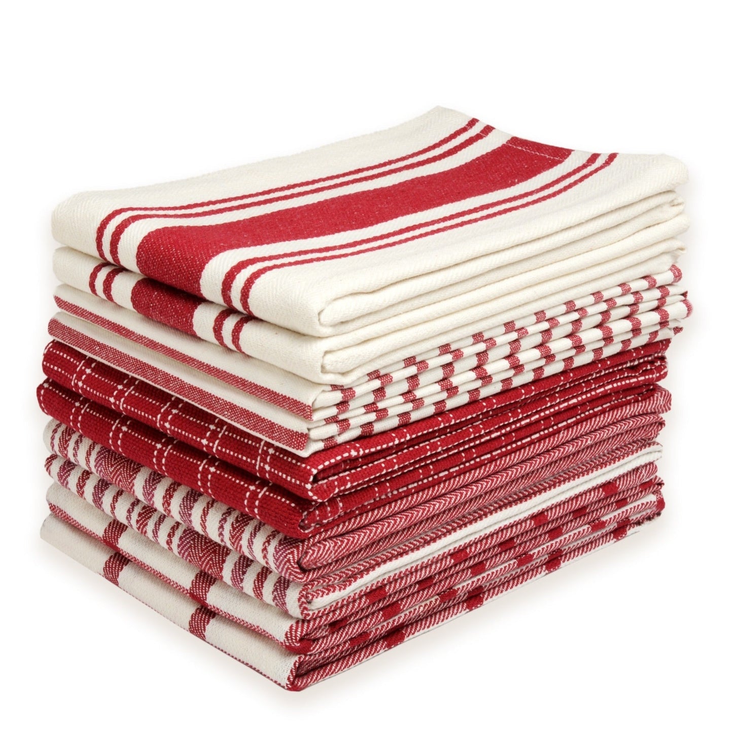 Cotton Kitchen Towels 10 Pack Flat Weave – 100% Cotton Absorbent Quick-Dry Dish Towels for Cooking Cleaning Drying, Lint-Free Reusable Cloth Towels Blue Sage Teal Black Olive Gray Yellow Red Beige