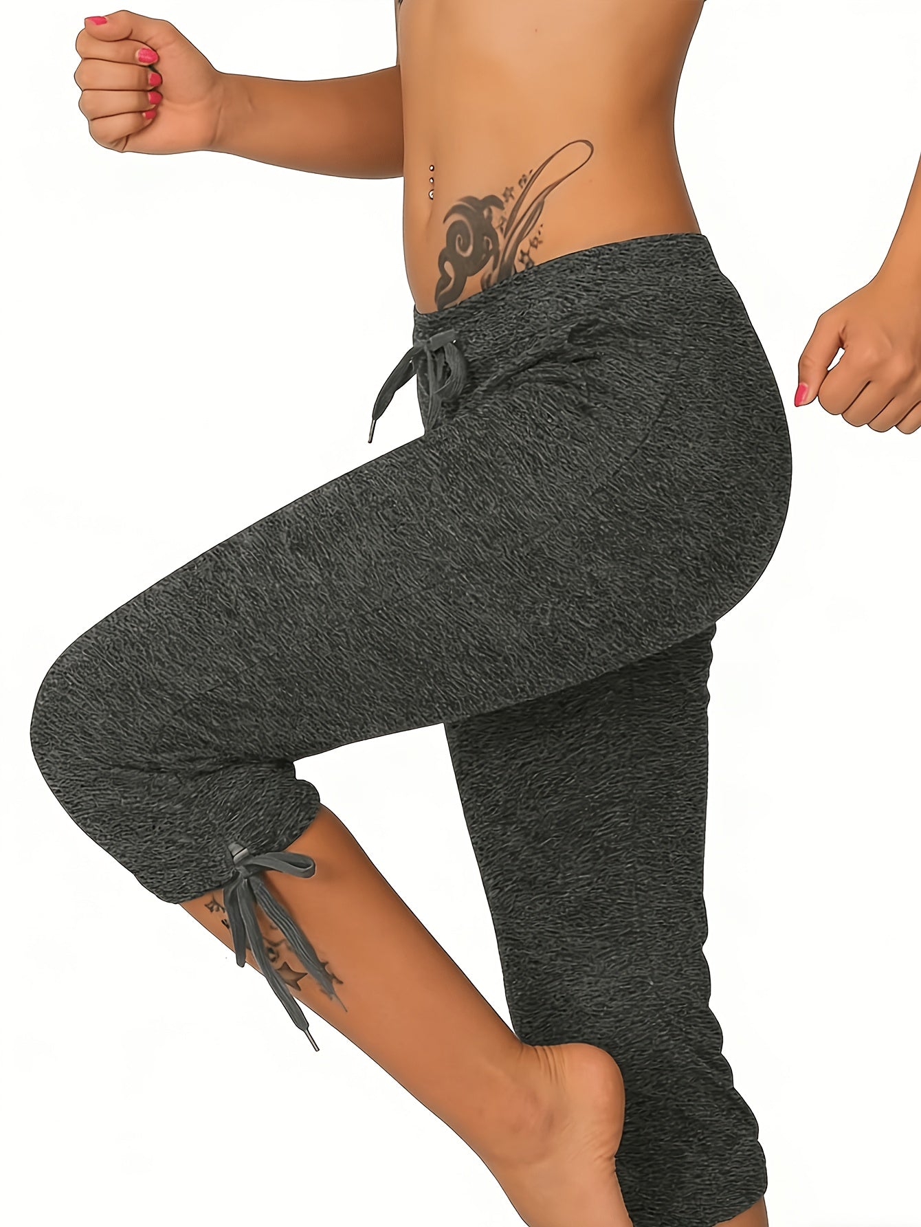 Women's Lightweight Cropped Trousers 4-Pack – Drawstring Waist Loose Fit Capri Pants, Casual Breathable Summer Bottoms for Women, Sizes S-XXL, Multiple Color Sets
