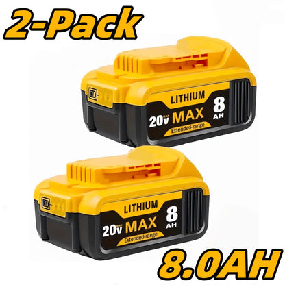 20V 8.0Ah Lithium-Ion Replacement Battery for DeWalt Cordless Tools – Compatible with DCB200, DCB205, DCB206, DCB204, DCB180 & DCD/DCF/DCG/DCS Series