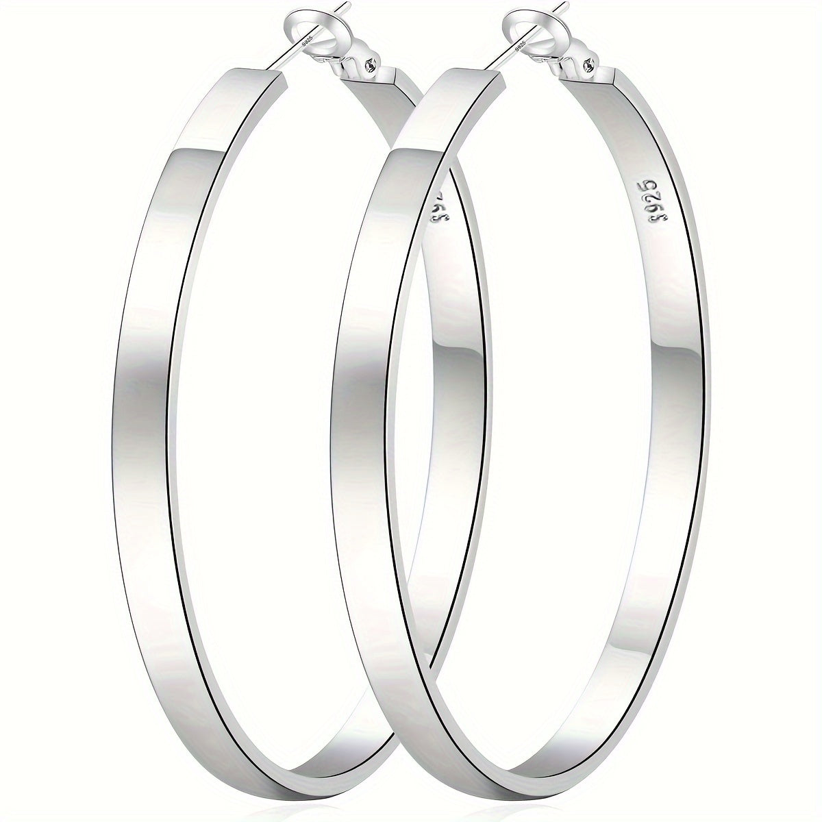 925 Sterling Silver Hoop Earrings for Women – Hypoallergenic Gold & Silver Cartilage Hoops in 40mm, 50mm & 60mm, Minimalist Everyday Earrings, Perfect Gift for Parties & Casual Wear