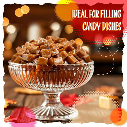 Sea Salt Caramel Cubes Candy 3 Pounds Bulk Pack – About 225 Count, Individually Wrapped, Chewy Caramel Candy for Sharing, Snacking, Gifting, Baking & Candy Bowls