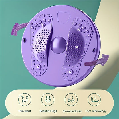 Magnetic Slimming Waist Twisting Disc with Resistance Cord - Home Gym Core Ab Workout Equipment, Non-Electric Balance Board for Office & Home Exercise, Purple Pink Green