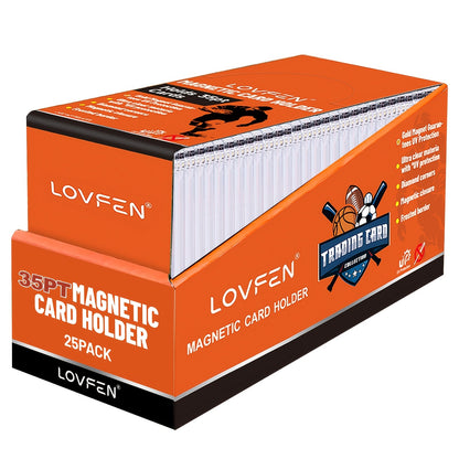 Magnetic Card Holders 35pt UV Protection – Ultra-Thin Hard Plastic Trading Card Cases, Single Touch One-Touch Holders for Sports Cards, Football, Baseball, Pokemon, TCG – 25/50/100/200/400 Pack