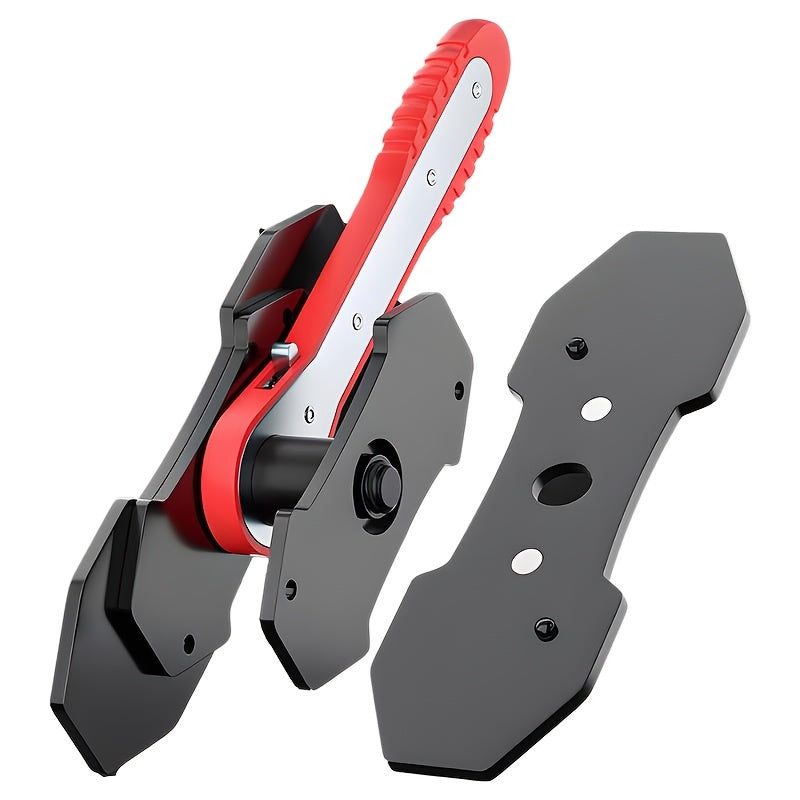 Brake Caliper Press Tool with 360° Swing Ratchet – Piston Spreader Pad & Hand Wrench Expander for Single, Twin & Quad Piston Disc Brake Calipers, Alloy Steel, Universal Fit for Cars & Trucks