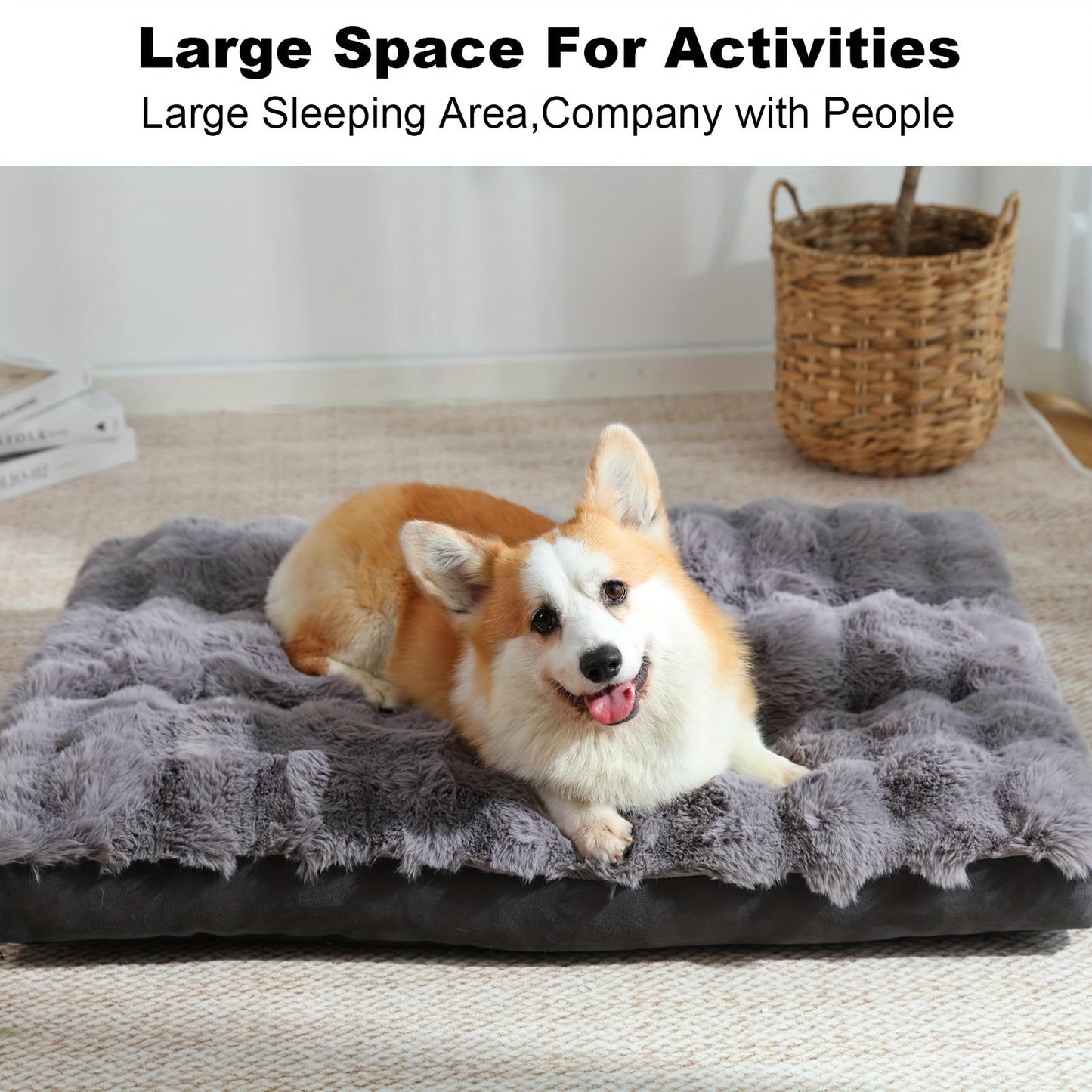 Orthopedic Dog Bed for Large Dogs – Memory Foam Pet Bed with Removable Washable Cover, Anti-Slip Base, Faux Fur, Joint Relief, Heavy Duty, Small Medium XL XXL Sizes